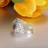 LuckyShine Weddings Jewelry Shiny Rainbow Oval Fire Mystic Topaz Gemstone Silver Unisex Lovers Ring Jewelry US Size 7-9