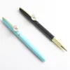 1 pcs pérola colorida pérola caneta personalizada logotipo de papelaria cores caneta de presente para material escolar boligrafos blueblack recarga