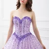2019 Fashion Crystal Beading Sequins Ball Gown Quinceanera Klänningar Lace Up Tulle Plus Storlek Sweet 16 Dresses Vestidos de 15 Anos BQ131