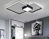 Moderne LED Kroonluchters Licht Lamp Woonkamer Verlichting Drie Square Slaapkamer Keuken Oppervlakte Montage Dimbaar met Afstandsbediening Myy