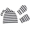 Newborns cotton Hat and Anti-Grasping Gloves sets 4 colors for boys girls 0-6m Striped Baby hospital hat mitten set No scratch cover mittens