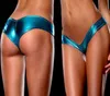 Europa e Estados Unidos sexy couro envernizado roupa íntima sexy tanga ouro quente imitação de couro shorts femininos brilhantes roupas íntimas