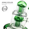 REANICE Shisha 18,8 mm 27 cm Glasbong grüne Wasserbongs handgemachte Bubbler Aschefänger Wabenzweig Dabber Rig Recycler Wasserrohr-Verbindungsblase