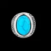 1pc anneau d'œil bleu noir dans le monde 316l en acier inoxydable hommes garçons bijoux bijoux en pierre 3931214