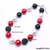 Perle Perlen Baby Kind klobige Halskette rot + schwarz Farbe Mädchen Kinder Kaugummi klobige Perlenkette Kinder Schmuck