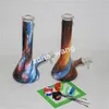 Fajki Bongs szklane rury wodne Pyrex Bong z kolorowymi wargami 14mm stawowe platformy olejowe