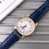 New Master Control 1428530 Steel Case Silver Dial Automatic Mens Watch Blue Leather Date Sapphire Watches 4 Colors Cheap Timezonew2660014