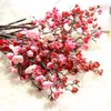 Körsbär konstgjord blomma Fake Sakura Trädgrenar 60cm Silk Cherry Flower Tree Home Table Living Room Decor DIY Bröllopsdekoration