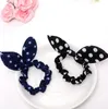 Children Women Hair Band Cute Polka Dot Bow Rabbit Ears Headband Girl Ring Scrunchy Kids Ponytail Holder Hair Accessories GD169