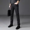 Wysokiej Jakości Czarne Szare Marki Dżinsy Spodnie Mężczyźni Ubrania Elastyczność Skinny Proste Jean Klasyczne Dżinsowe Spodnie Casual Mężczyzna 28-40 220308