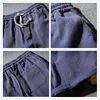 JDDTON hommes nouveau coloré été coton lin Shorts respirant grande taille 5XL plage solide sweatshorts décontracté Joggers pantalon JE0211