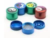 Three-layer circular screen-printed zinc alloy smoke grinder 42mm multi-color sharp teeth metal smoke grinder