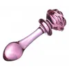 New Pink Rose Glass Anal Plug Smooth Anal Beads Prostata Massage Glass Butt Plug Adult Sex Toys for Women Men Glass Dildo Y191024