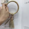 New Fashion Tassel Bracelets For Key Round Circle Wristlet PU Leather Women Bangle Unique Jewelry Girl Gift