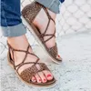 2020 Women Sandals Leopard Print Summer Shoes Women Open Toe Andals Flat Sandals Womens Summer Shoes