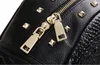 2019 New female stylist alligator print head layer cowhide bag students black rivet leather backpack bag