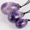 Natural de cristal Amethyst de quartzo Yoni Eggs for Woman Vagina Healing Massage Cristal Natural Power Stone Yoni Egg Sex Toy