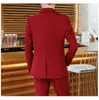 Red Groom Tuxedos Notch Lapel Center Vent Men Wedding Tuxedos Men Jacket Business Dinner Prom Blazer 3 Piece Suit (Veste + Pantalon + Cravate + Gilet) 1183