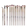 Nowe 12 Sztuk / partia Makijaż Pędzle Zestaw Szczotki Kosmetyczne Cień Eye Eyelh Eyeliner Pędzle Portable Eye Brush Set