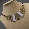 Дизайнерские женские стразы Choker преувеличенные эстетические нерегулярные геометрии ожерелье кожаные веревочные водяные сверла хокеры 2 цвета оптом