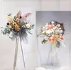 Wedding Aisle Backdrops Centerpieces Road Lead Store Sklep Otwarcie Kwiat Kosz Kosz Kwiat Wazon Iron Art Gold Tripod Metal Flower Stand