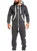 Mäns Sport Press Casual TrackSuit Jumpsuit Overaller Långärmad Tröja Tröja Tröjor Casual Long Pants Romper för manliga överaller Kläder