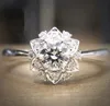 Flower Imitation Ring Original Fashion Jewelry 925 Sterling Silver Wedding Rings for women With CZ Diamond Engagement Ring Wholesale