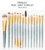 Makeup Brushes Set 15PCS Maange Shinning Handle Foundation Eyebrow Lip Eyelash Eyeshadow Make Up Brush Tool Kit