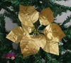 20CM Artificiale Rosso Natale Fiore Poinsettia Capolini Capodanno Decorazioni per feste a casa Forniture Ornamento pendente a goccia di Natale