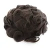 男性用の茶色の4色のツーピーシリコンレースヘアピースブラジル人バージン人間の髪の交換1534987