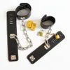 Bondage Restraint Chain Handcuff Padlock Wrist Ankle Cuffs Spiked Punk Neck Collar Leash #R52