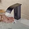 Grifo táctil automático cromado, mezclador frío y caliente, grifo con Sensor sin energía para batería, lavabo de baño montado en cubierta