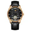 Topmerk Tevise Nieuwe Men Bekijk automatisch mechanisch Watch Moon Phase Tourbillon Sport Polshorwatch Leather Riem Relogio Masculino252581404