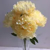 偽のペーニーバンチ（5ヘッド/ピース）シミュレーションペオニア結婚式の家のための大きな花の装飾的な人工花