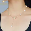 ASHIQI Collana con pendente a catena in argento sterling puro puro 925 per le donne 89mm bianco grigio naturale gioielli con perle barocche d'acqua dolce2824590751