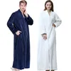 Hommes hiver thermique grande taille Extra longue grille épaisse flanelle peignoir hommes fermeture éclair chaud Robe de bain Robe de chambre mâle luxe Robes1237g