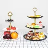 new 3 Tier Plastic Cake Stand Holder Afternoon Tea Dessert Fruit Tier Stand Wedding Plate Three Layer Cake Rack kitchen tools T2I5706