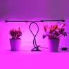 30-W-Wachstumslicht für Zimmerpflanzen, 3-Kopf-geteilt, verstellbarer Schwanenhals, aufsteckbarer Schreibtisch, 40 LEDs, Schwarz