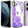 For iphone 11 Case Hard PC+ TPU Bumper Protective Case for Apple iPhone 11 6.1 Inch Crystal Lace Design White Purple Green