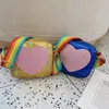 Women Sequins Love Heart Handbag Kids Bag Messenger Shoulder Bag Rainbow Shoulder Strap Crossbody Lovely Wallet for Girls2426