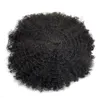 Afro Curly Mens Toupee Full Poly Toupe for Men Hairpieces Systemy zastępcze Afroamerykanin ludzkie włosy wszystkie skórę pu men afro cu2959377