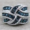 Neue Ankunft Big Blue Stone Silber Steine Ringe für Frauen Modeschmuck Hochzeit Verlobungsringe
