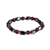 Bracelet de perles de calcul biliaire noir magnétite Bracelet de santé hématite Bracelet rubis Style ethnique pour femmes hommes