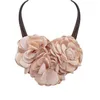 1 pièce nouveau mignon mode bohème tissu Rose fleur collier ras du cou femmes déclaration collier Vintage beau cadeau N801