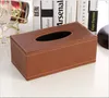 Eenvoudige lederen tissue box houder - waterdichte rechthoekige tissue box cover vintage servet papier houder voor thuis el kantoor Ca276b