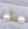 Real Pearl Vi säljer bara Real Pearl Beautiful Ett par 910mm naturligt South Sea White Pearl Earring8263328