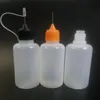 Botella de punta de aguja de 30 ml y la mejor botella de fábrica de la mejor calidad Pe Botella de aceite con cuentagotas de plástico vacía para cigarrillo electrónico