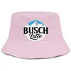 Busch Light Beer logo heren en dames buckethat cool jeugd bucket baseballpet lichtblauw rand wit Latte So Much7948772