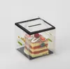 Caixas de embalagem de biscoito de padaria de caixa de pacote de bolo PET para festa de aniversário Sobremesa de cozimento grande caixa de embalagem transparente