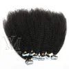 VMAE Virgin Natural Tape in Human Hair Extension 100G Afro Kinky Curly Water Water Deep Wave Prosty 3B 3C 4B 4C4060588